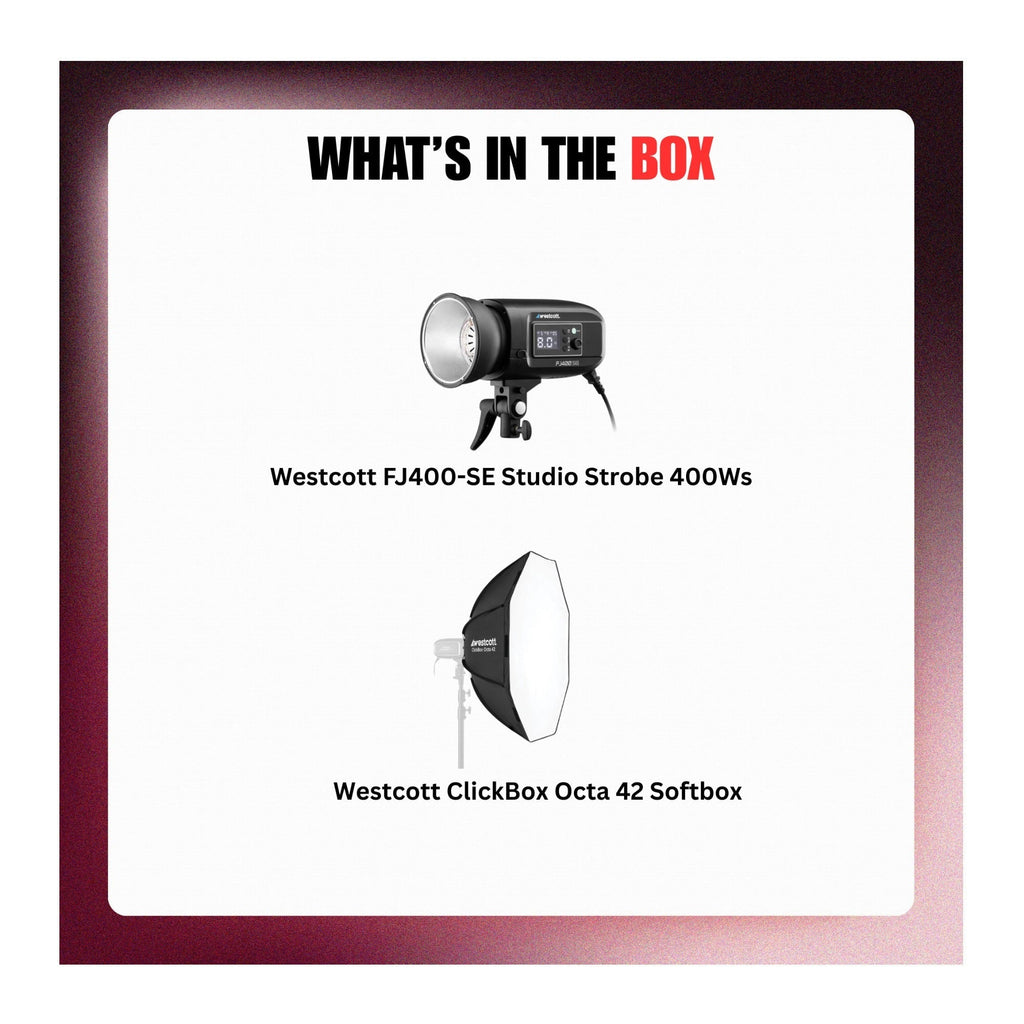 Westcott FJ400-SE Studio Strobe 400Ws and ClickBox Octa 42 Softbox Bundle
