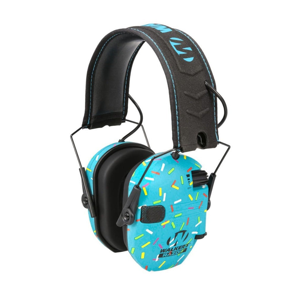 Walker’s Razor Slim Electronic Ear Muffs (Blue Sprinkles)