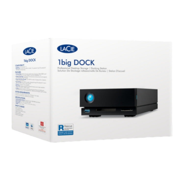 LaCie Self-Cooling Aluminum Enclosure 1big Seagate IronWolf Pro Enterprise-Class Drive 20TB Dock HDD