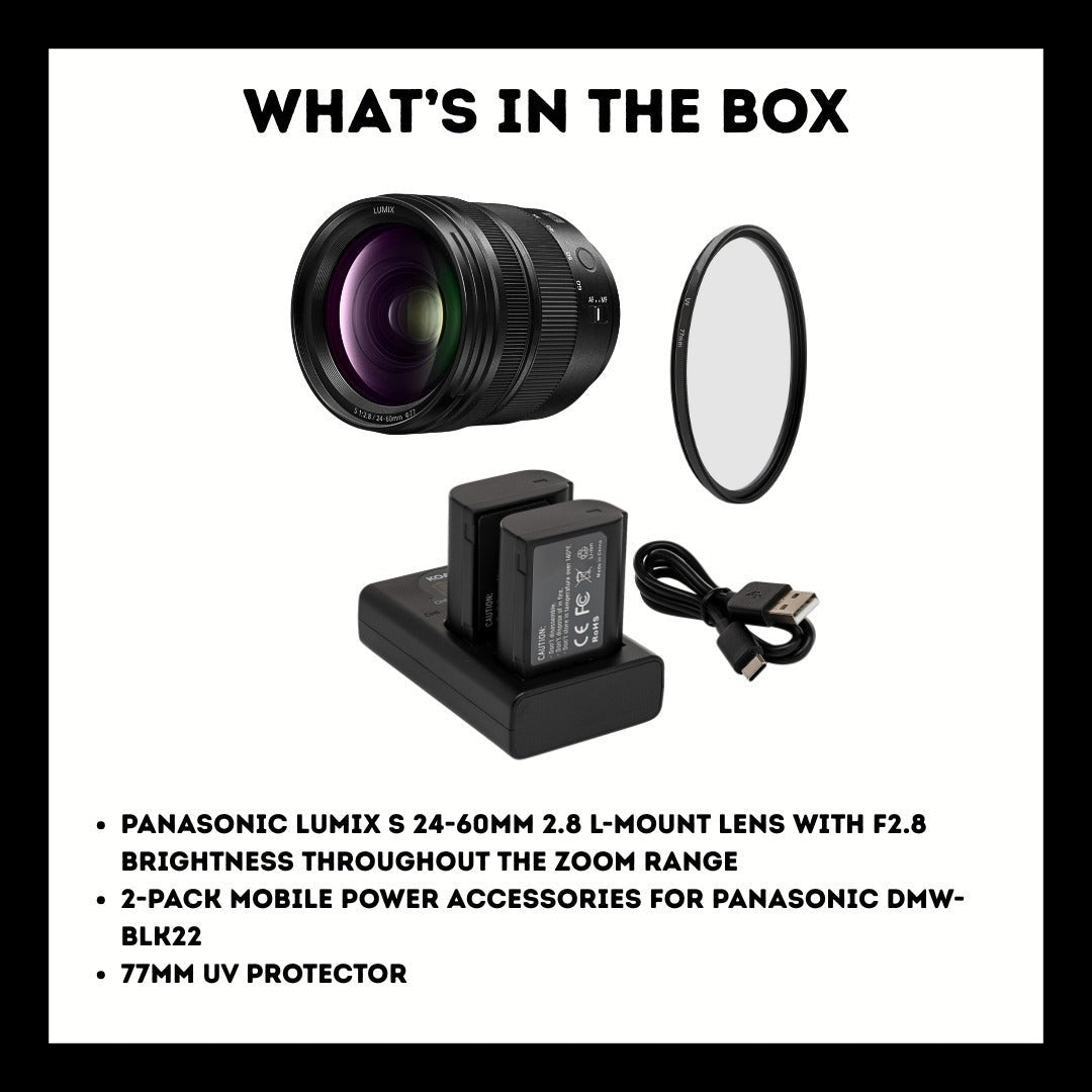 Panasonic LUMIX S Series 24-60mm F2.8 L-Mount Lens Bundle
