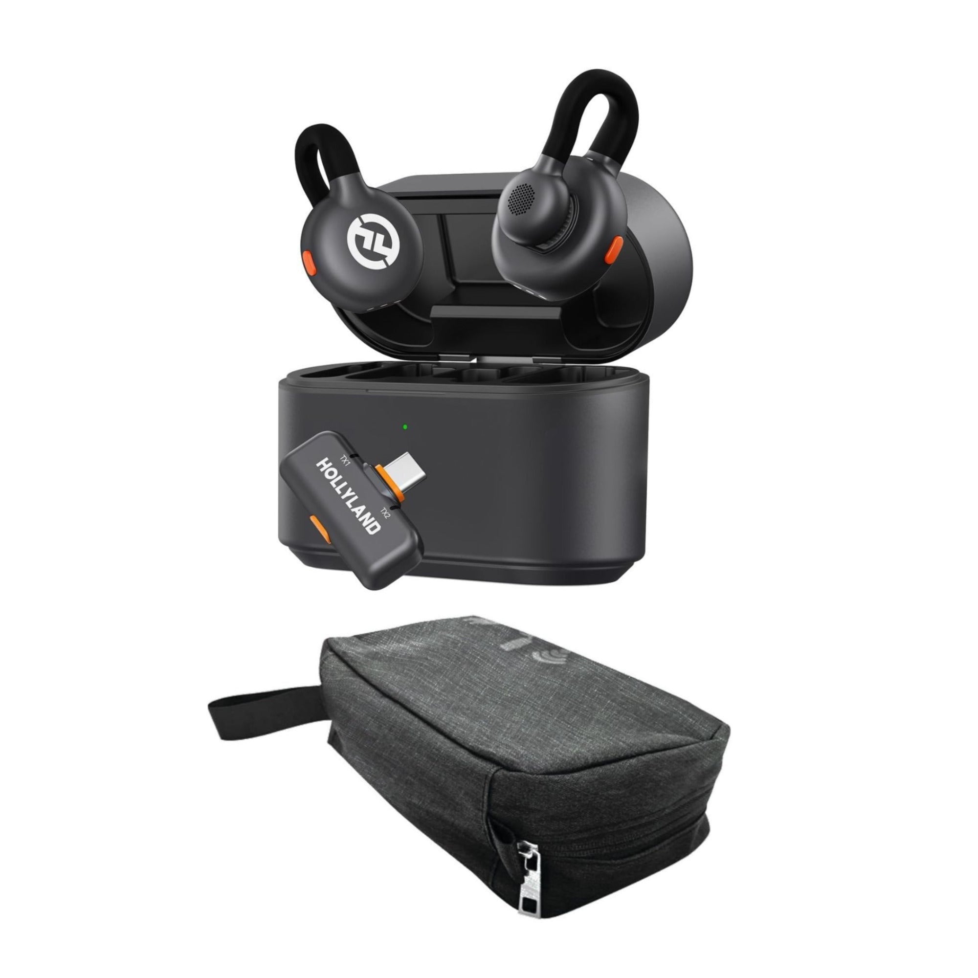 Hollyland Lark M2S Duo 2.4 GHz Space Gray Wireless Lavalier Mic System Bundle