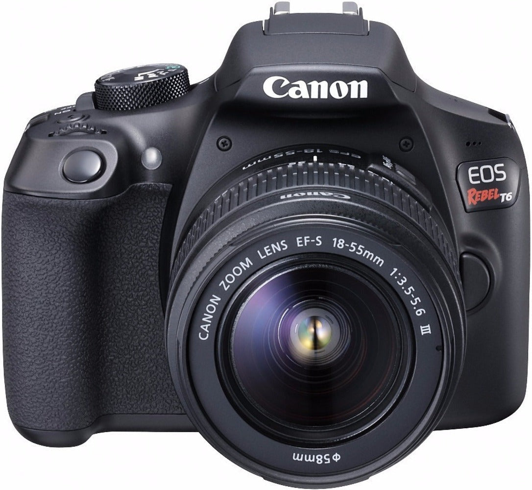 Canon EOS Rebel T6 DSLR Camera with 18-55mm and 75-300mm Lenses and Bag Bundle (Used)