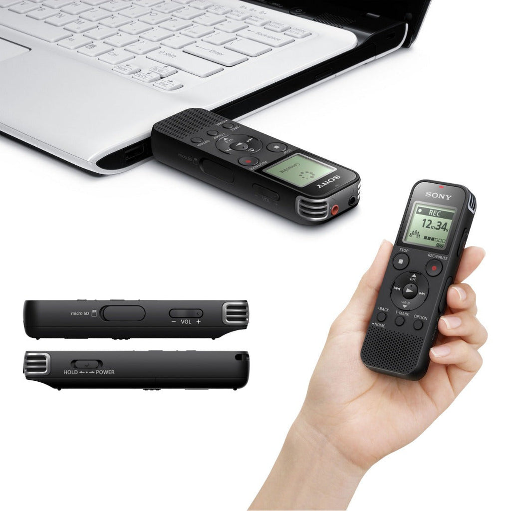 Sony ICDPX470 Digital Built In USB Voice Recorder with Earbud Headphone Bundle