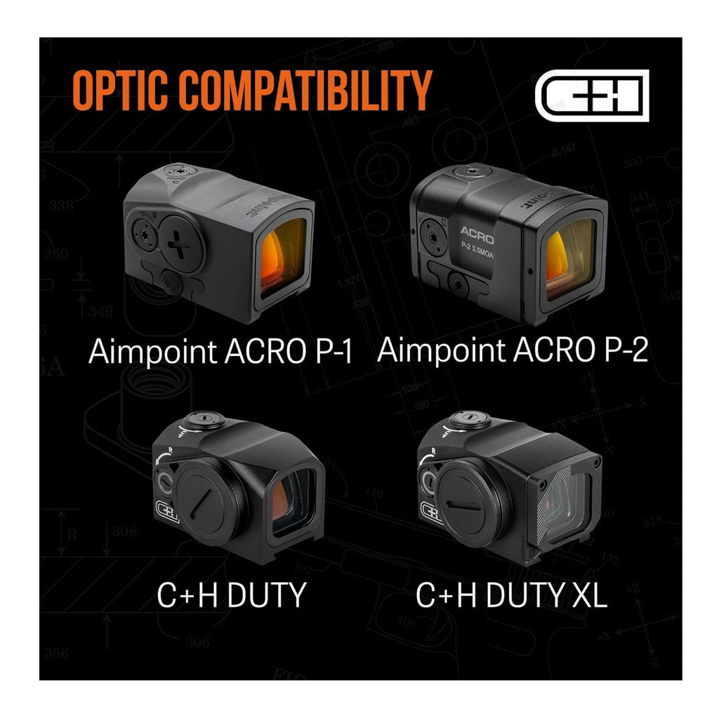 C+H Precision Optics Adapter Plate for Glock MOS - Compatible with Aimpoint Acro
