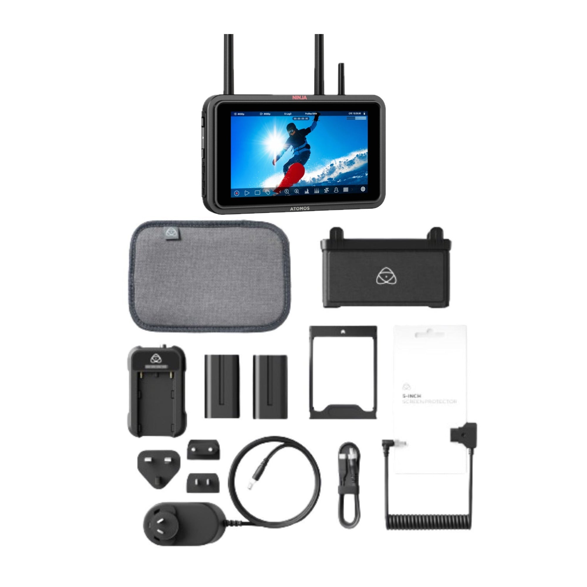 Atomos Ninja TX 5-inch 1500nit Monitor Recorder with Accessory Kit Bundle