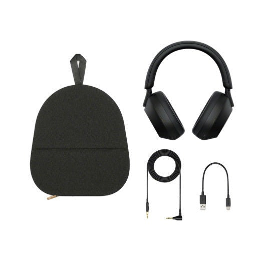 Sony WH-1000XM5 Wireless Noise Canceling Over-Ear Headphones (Black) Bundle
