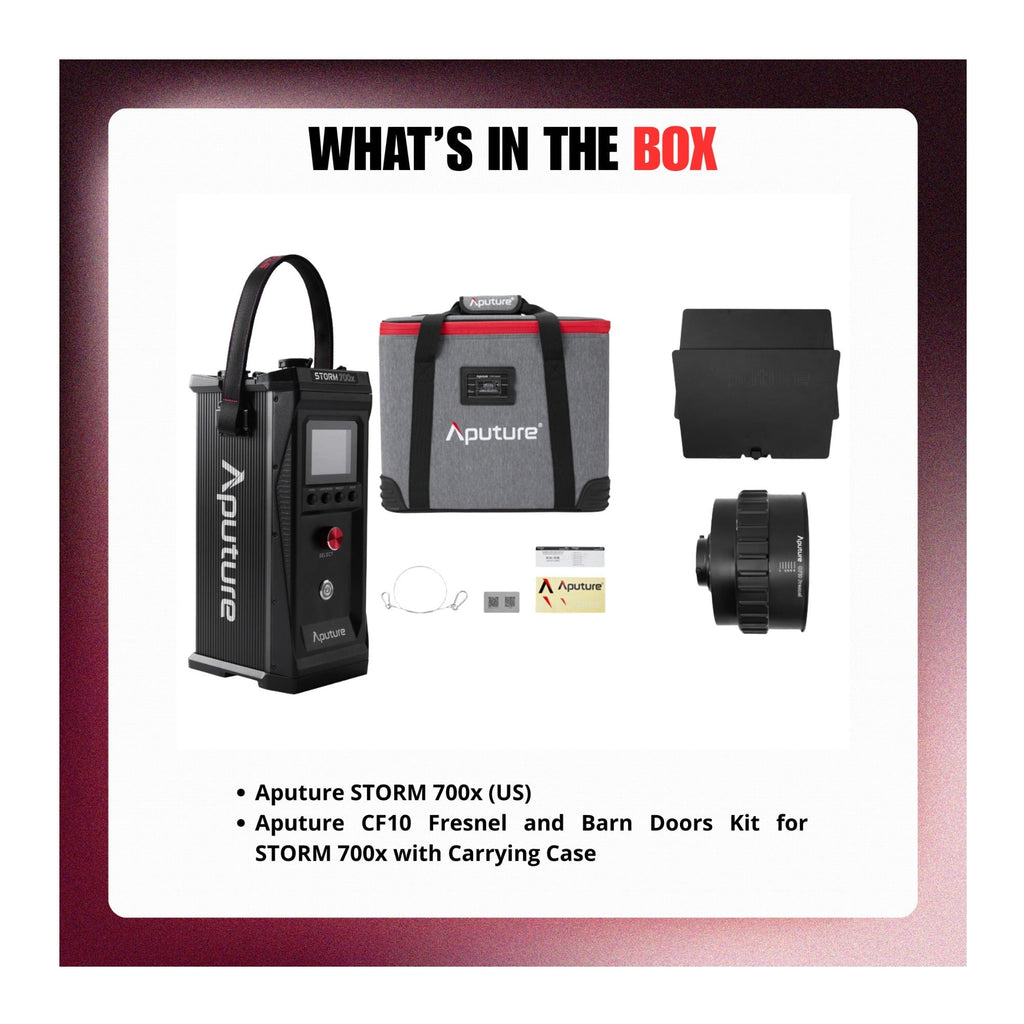Aputure Storm 700x LED Monolight Bundle with CF10 Fresnel and Barn Doors Kit