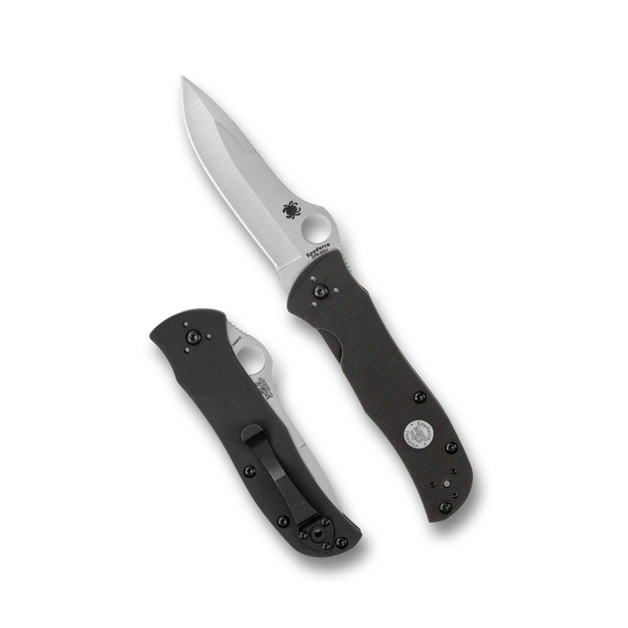 Spyderco Starmate Black G-10 CPM 20CV Sprint Run Folding Knife with LinerLock