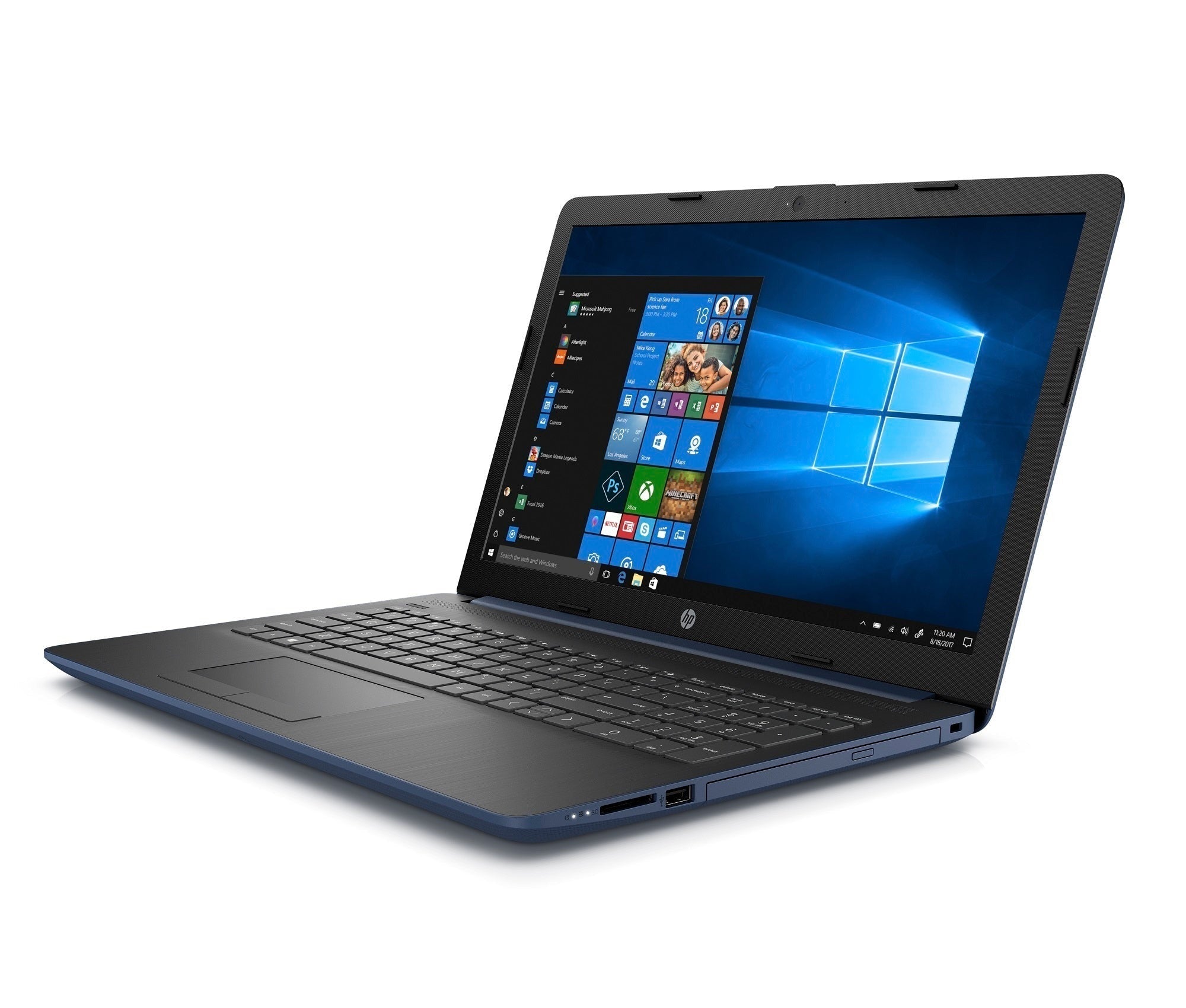 HP 17-BY 17.3" HD+ Laptop, Intel Celeron N4000, 4GB RAM, 1TB HDD, Windows 10 (Blue) (Certified Refurbished)