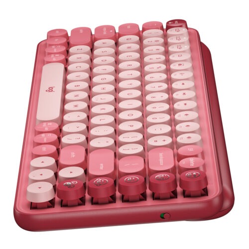 Logitech POP Keys Wireless Mechanical Keyboard with Emoji Keys Heartbreaker Rose