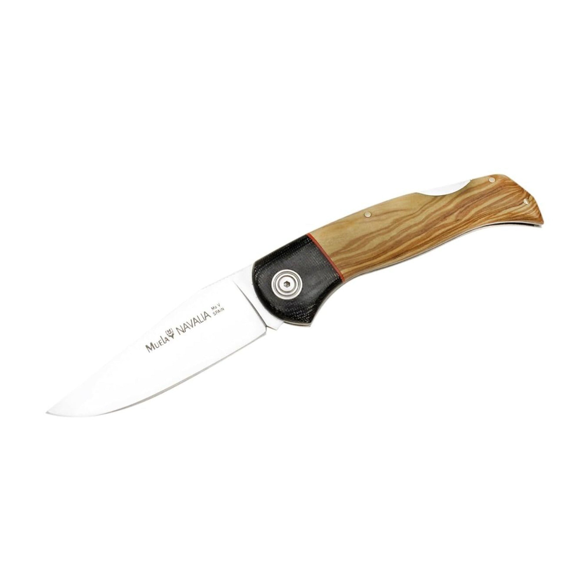 MUELA Naval Olive Wood Handle Hunting Knife with Leather Sheath