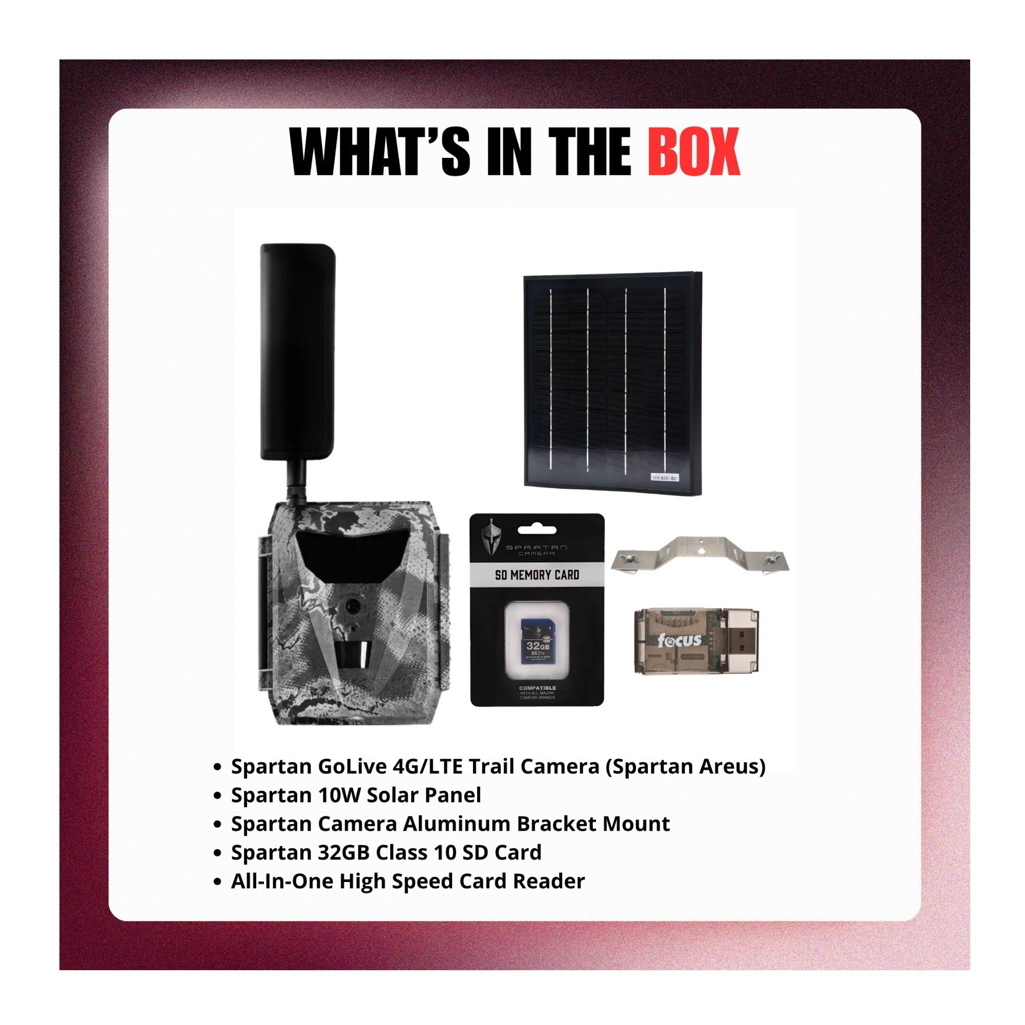 Spartan GoLive 4G/LTE Trail Camera (Spartan Areus) Bundle with Accessories
