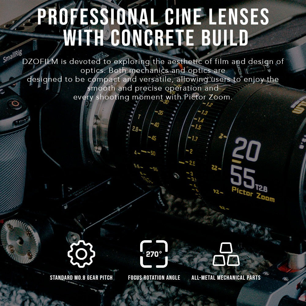 DZOFilm Pictor Zoom 20-55mm T2.8 Super 35 Parfocal Lens (PL Mount and EF Mount) Bundle