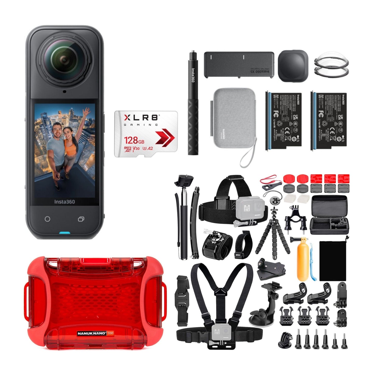 Insta360 X5 360 Action Camera Bundle with 128GB Memory Card and Accessories