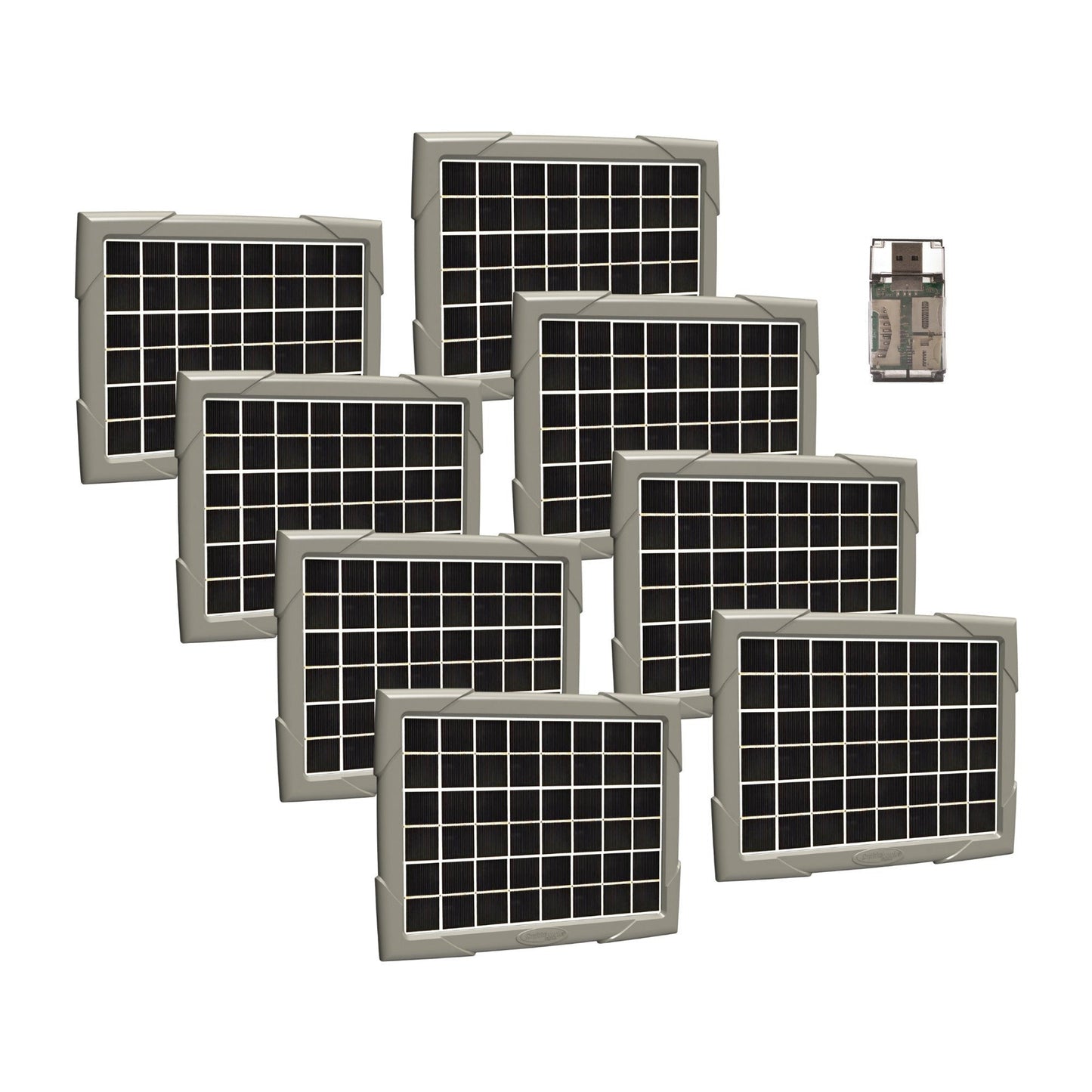 Cuddeback Solar Power Bank - High-Capacity Charger with Card Reader (8-Pack)