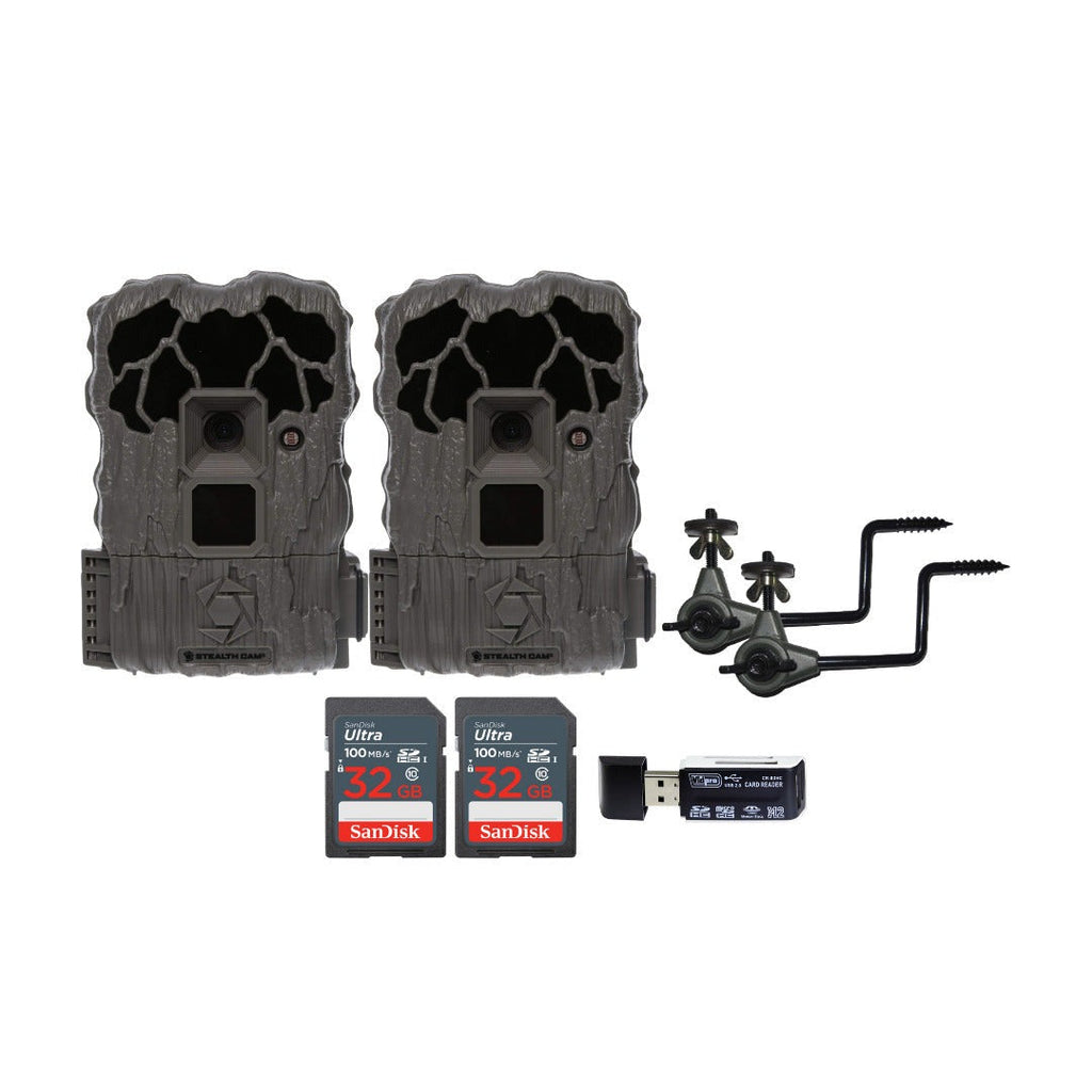 Stealth Cam 20MP Trail Camera with 60 Feet Range Detection and 720P Video Resolution (2-Pack) Bundle