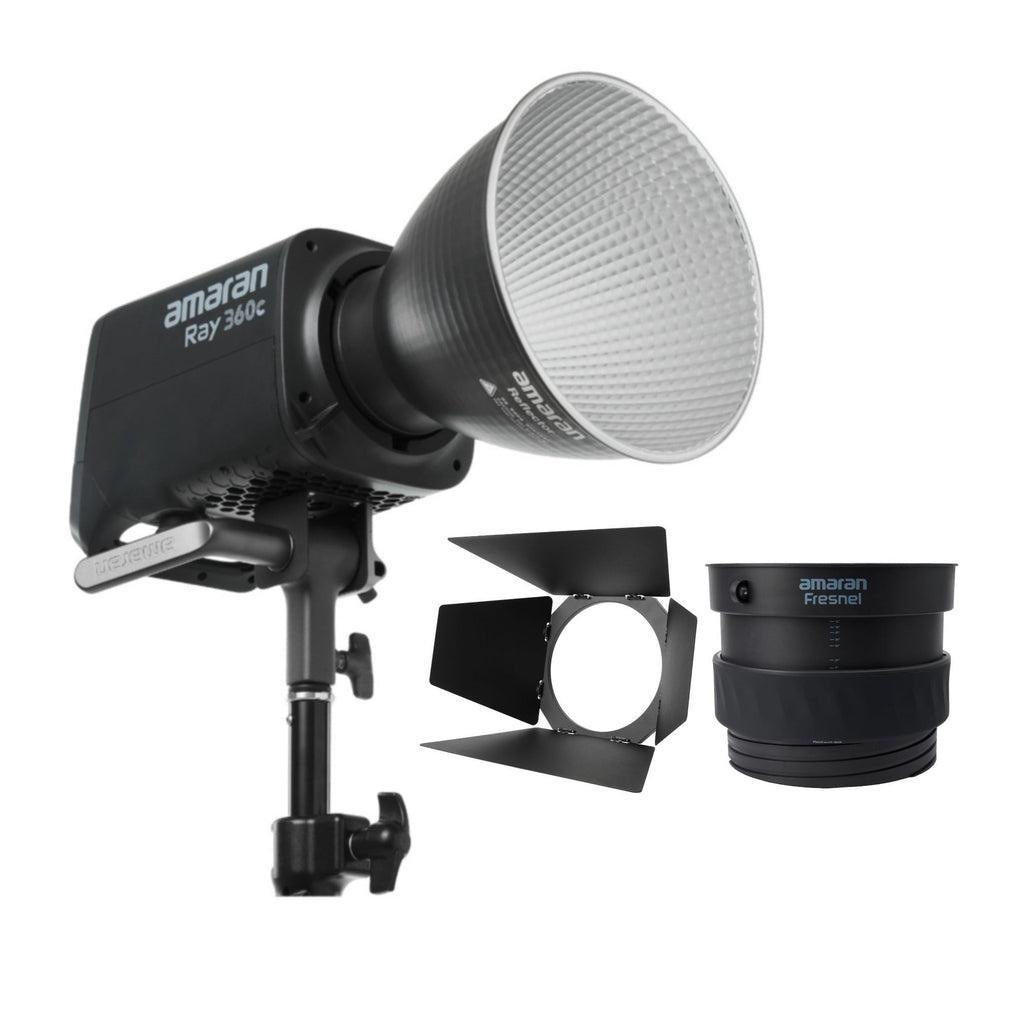 Amaran Ray 360c Full-Color COB Video Light (US) Bundle with Fresnel Light Modifier