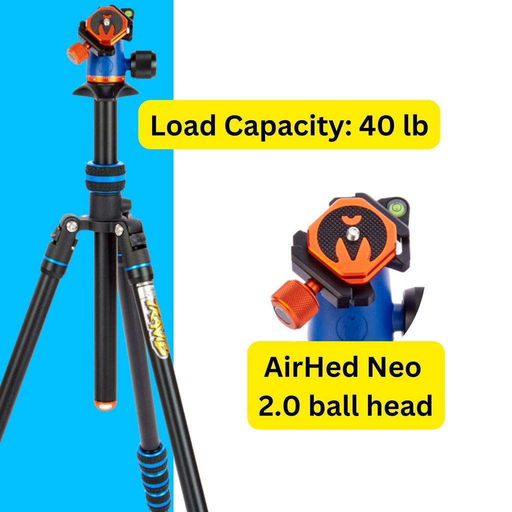 3 Legged Thing PUNKS Travis 2.0 Magnesium Alloy Tripod System (Blue) with Rugged Foot Stabilizer