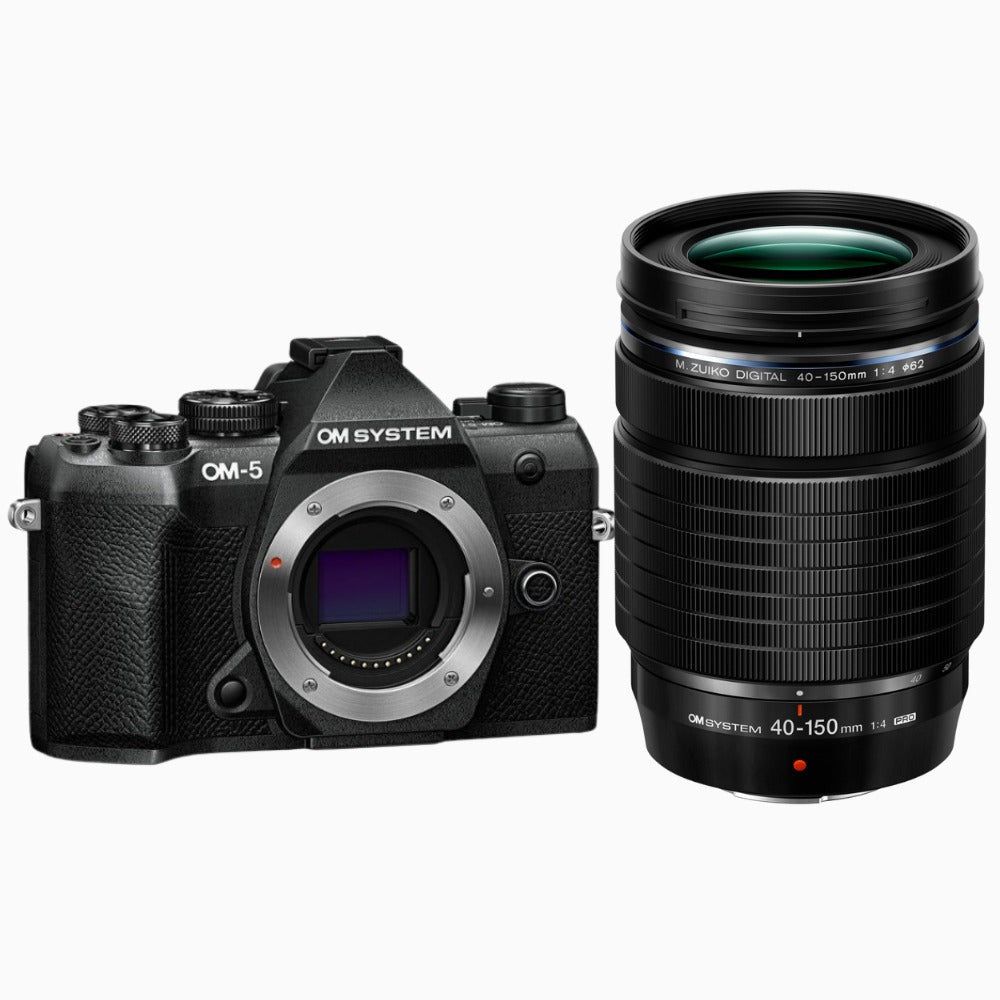 OM SYSTEM OM-5 Mark II Mirrorless Camera (Black) & 40-150mm f/4 PRO Lens Bundle
