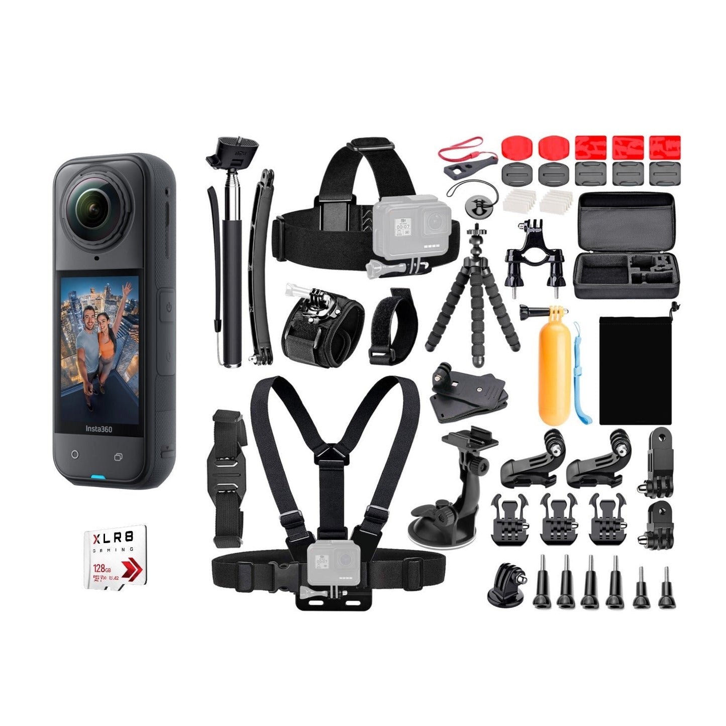 Insta360 X5 360 Degree 8K Camera with 128GB Memory Card and Accessories Bundle
