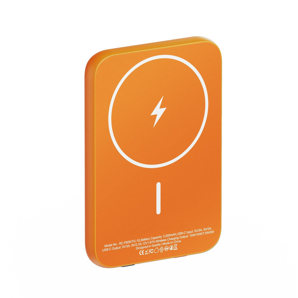 ReelCharge ReelSafe 5,000 mAh Glass Power Bank (Orange)