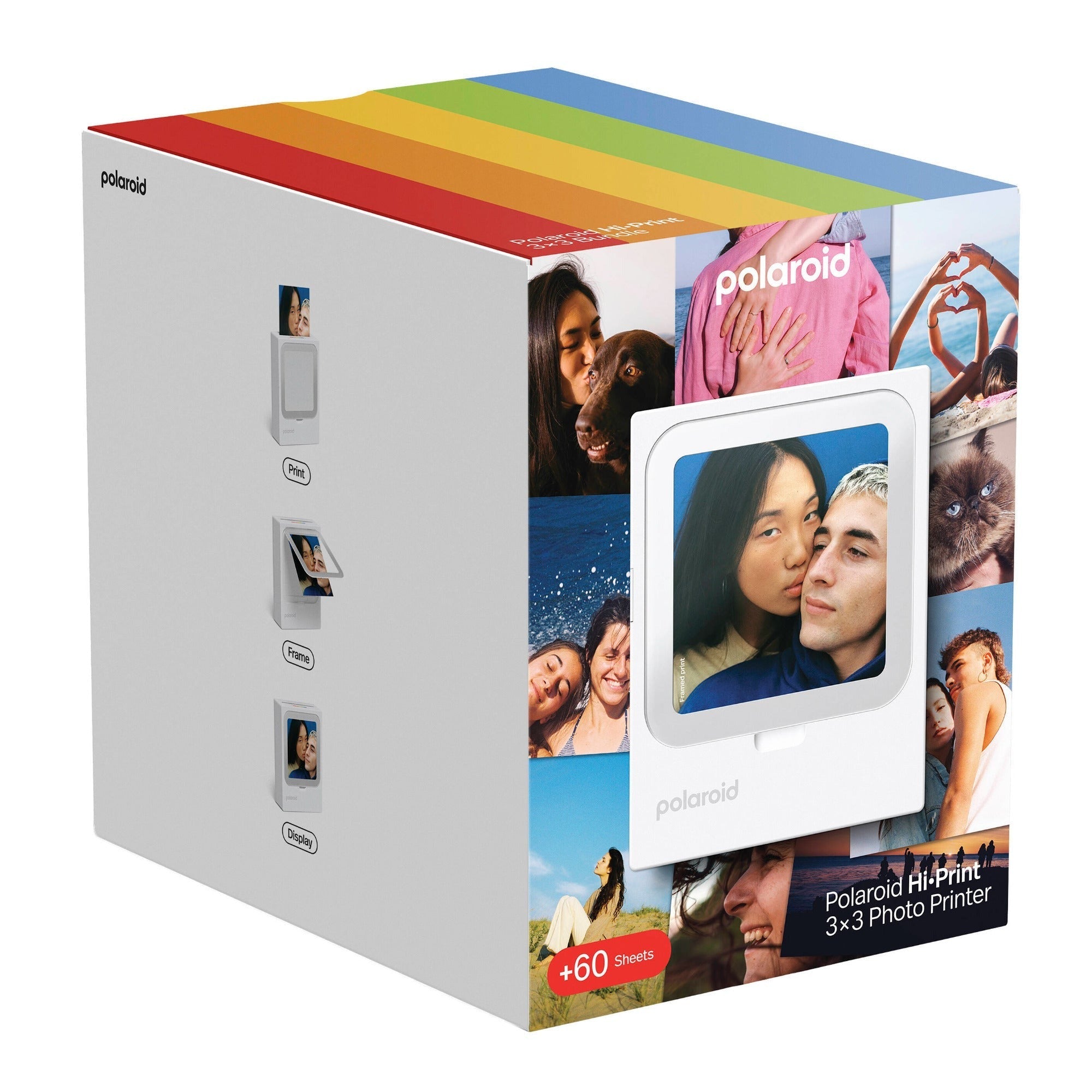 Polaroid HiPrint 3x3 Pocket Photo Printer White with 60-Sheet Paper Cartridges
