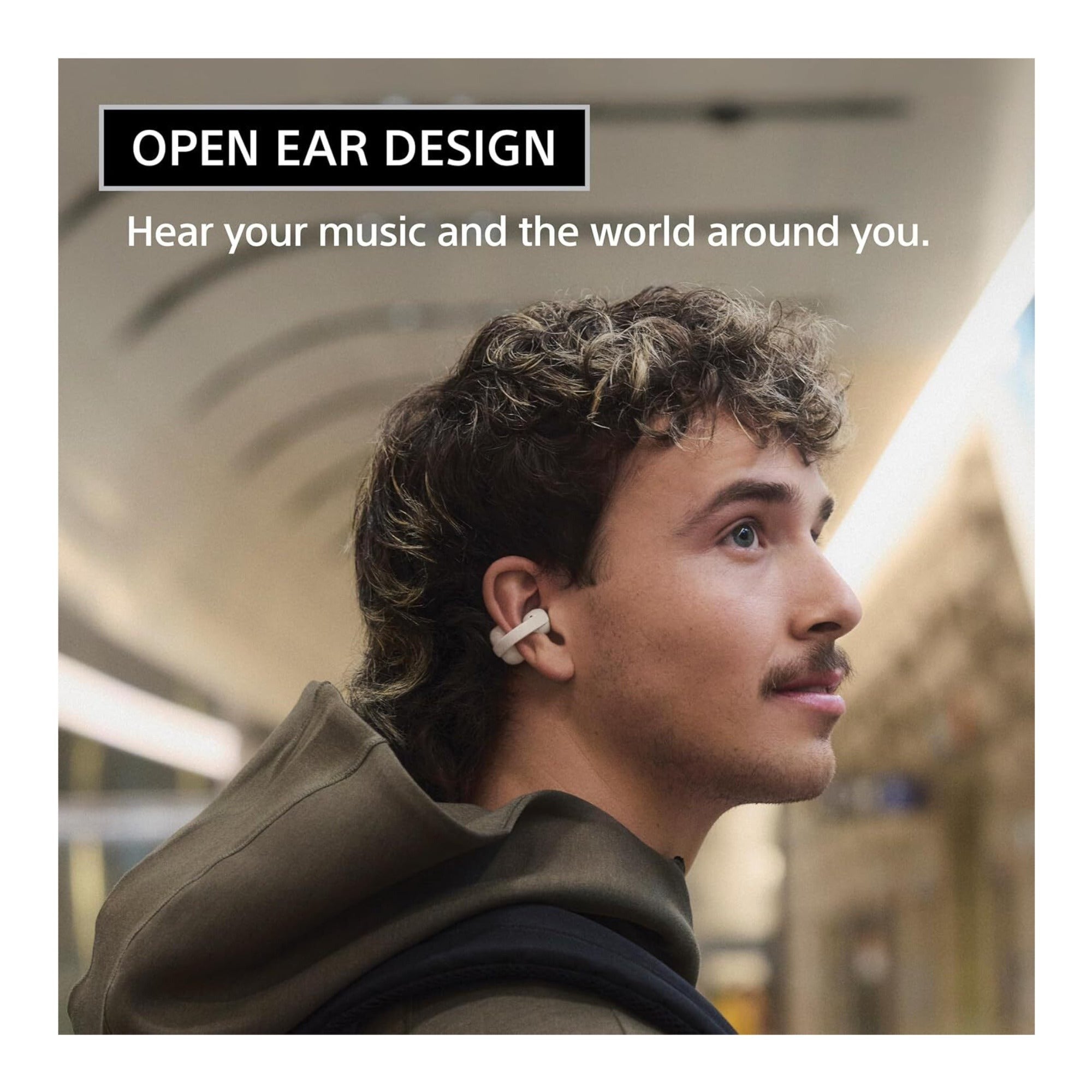 Sony LinkBuds Clip Open-Ear Truly Wireless Earbuds (Greige) (Open Box)