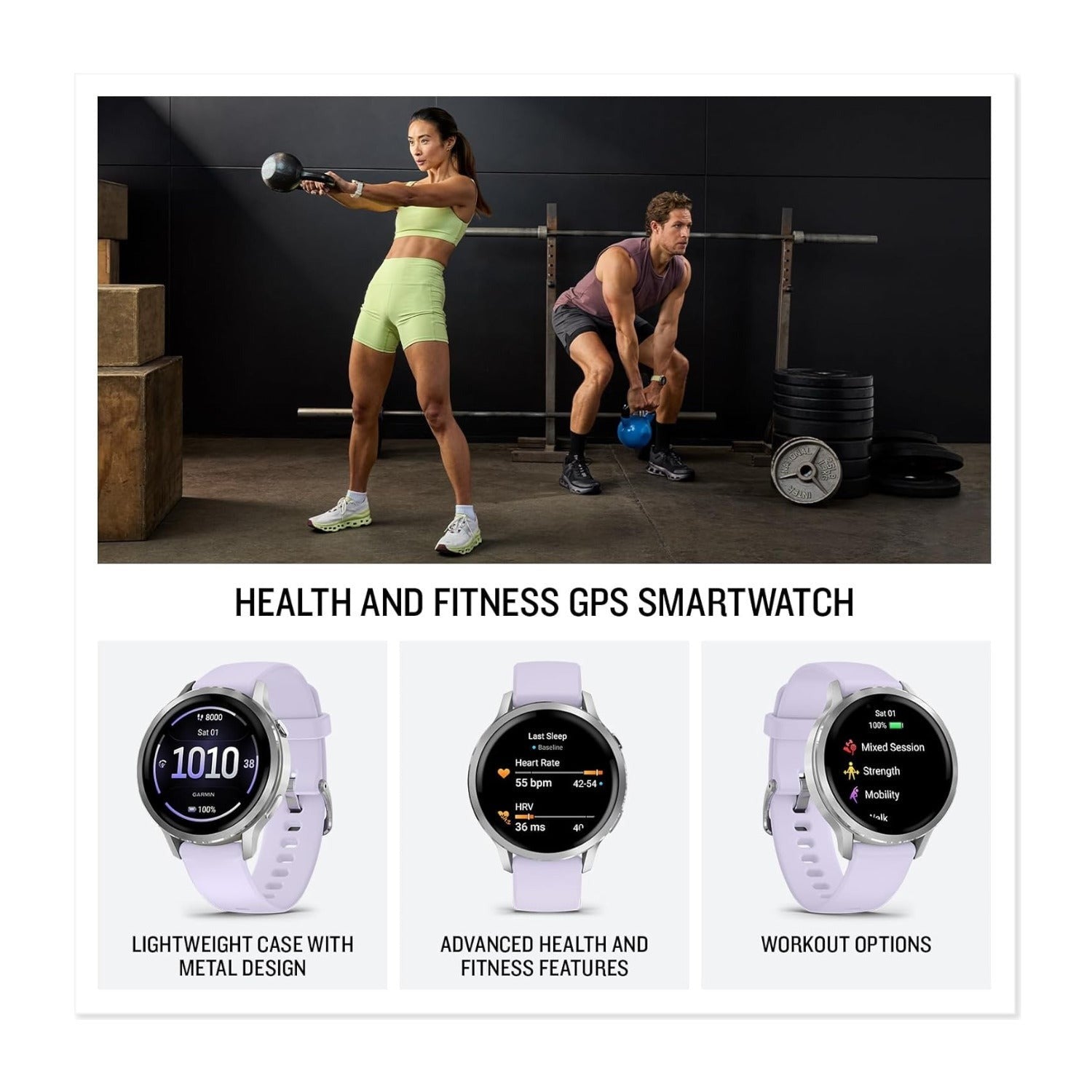 Garmin Venu 4 41mm Silver/Periwinkle Fitness Smartwatch Bundle with T710 True Wireless Earbuds