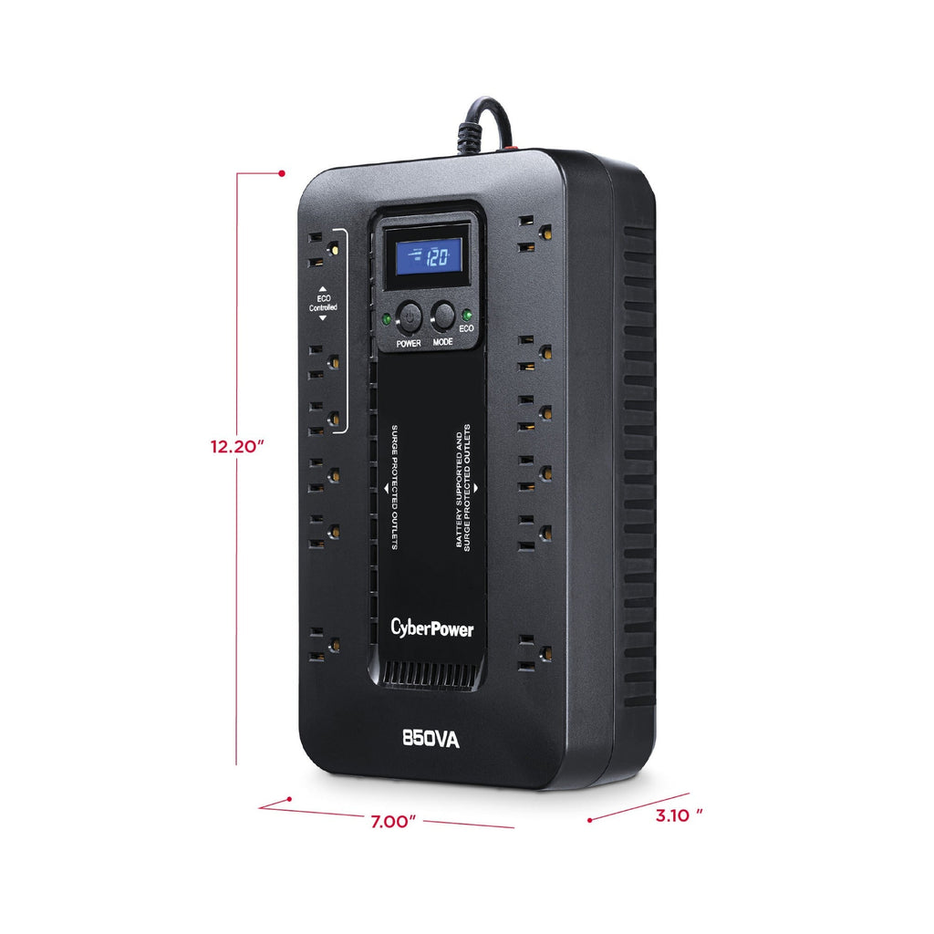 CyberPower Ecologic EC850LCD Uninterruptible Power Supply with Surge Protection