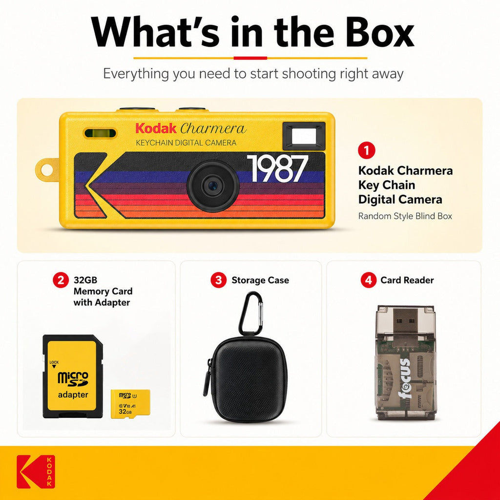Kodak Charmera Key Chain Digital Camera Bundle with Accessories