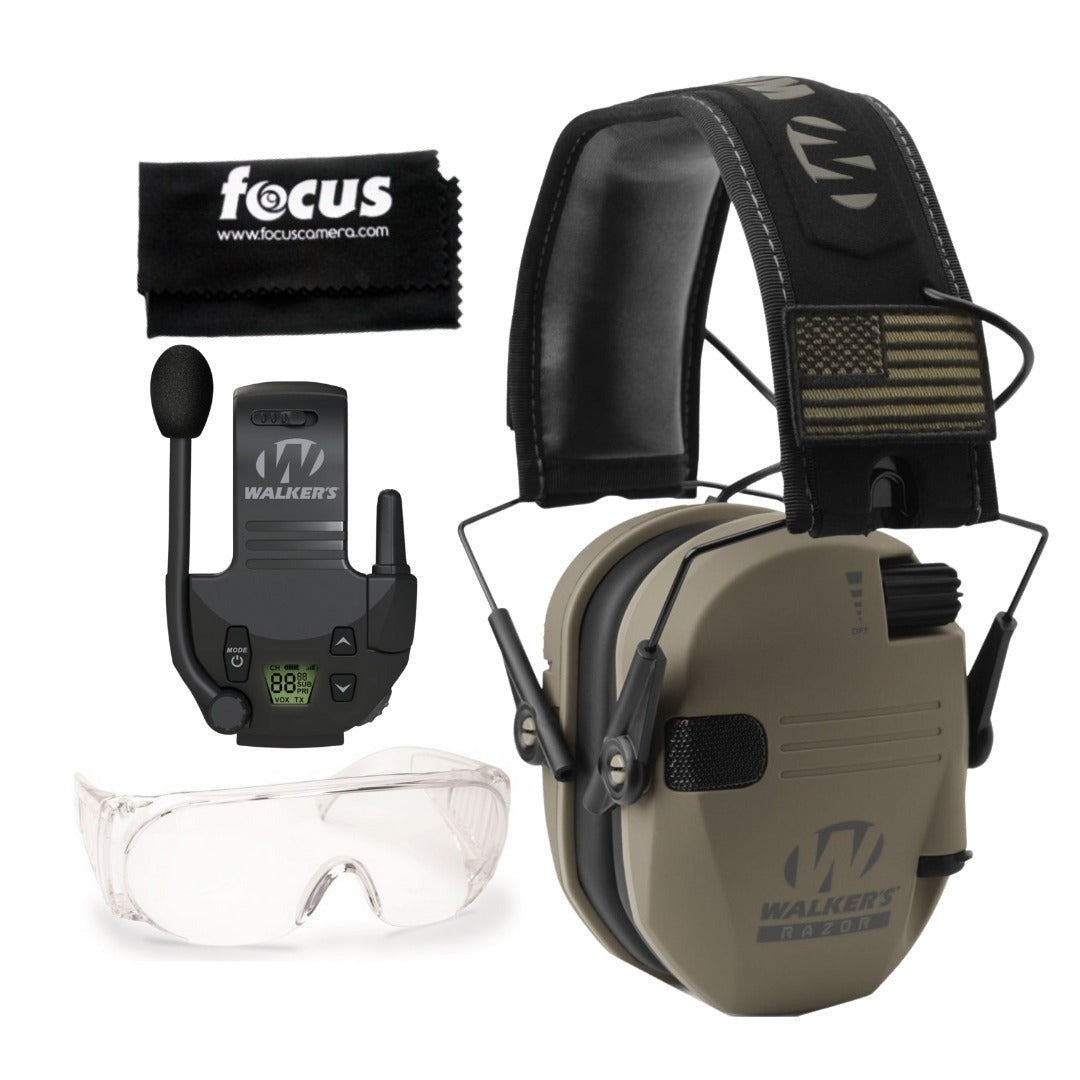 Walkers Razor Walkie Talkie Bundle with Ear Muff and Accessories
