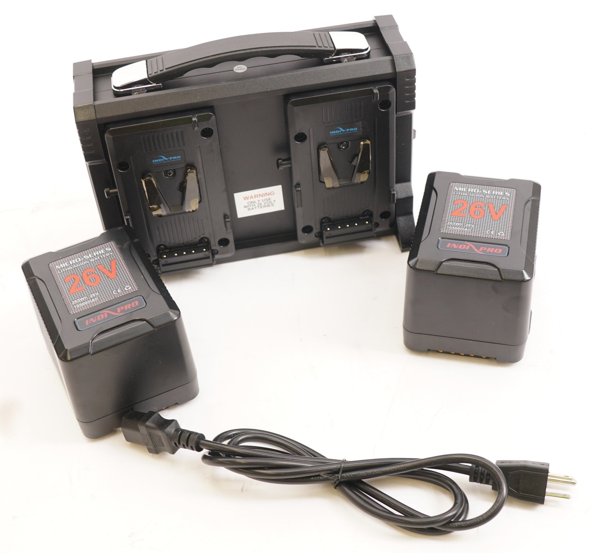 IndiPRO Tools Micro-Series 26V 265Wh Battery and Quad Charger Kit (V-Mount) (Used)
