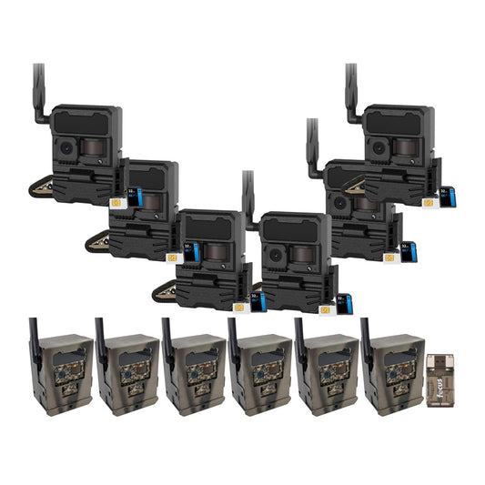 Yellowstone Y2 Black Wide Lens Trail Camera (6-Pack) with Security Box and Accs