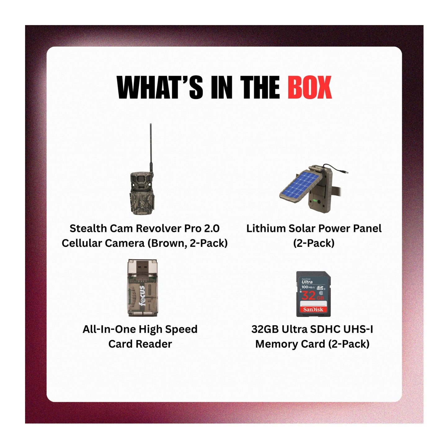 Stealth Cam Revolver Pro 2.0 360-Degree 40MP Trail Camera (Brown) Bundle