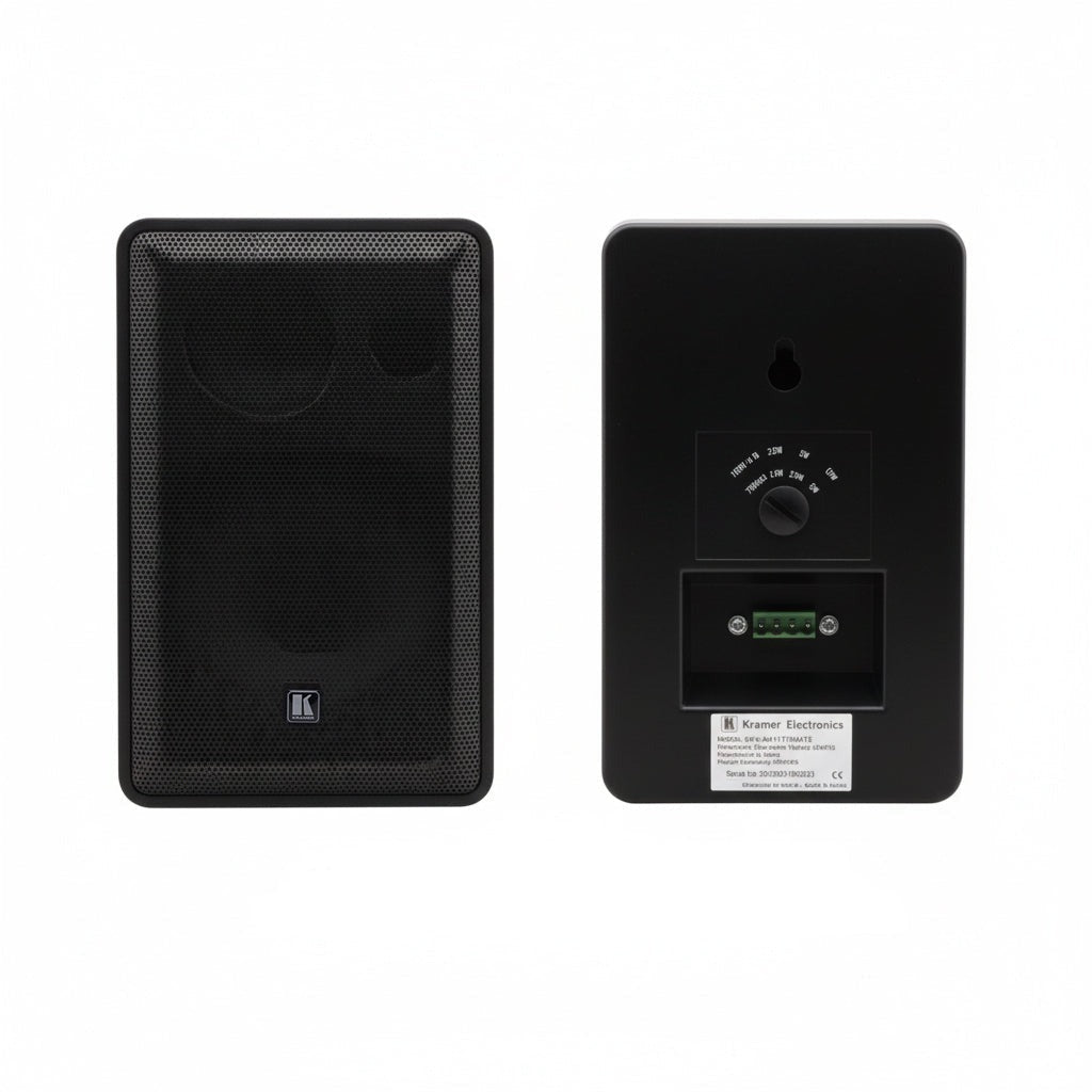 Kramer Galil 4-O 4-Inch Two Way On-Wall Speakers with 70V 100V Multi Tap Transformer (Pair, Black)
