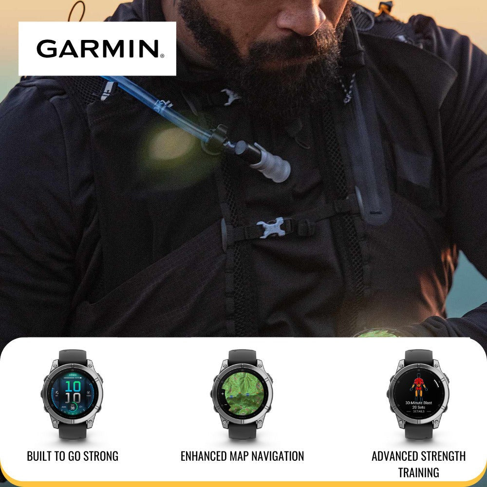 Garmin fenix 8 43mm GPS Smartwatch (Carbon Gray DLC Titanium and Black-Pebble Gray) Bundle