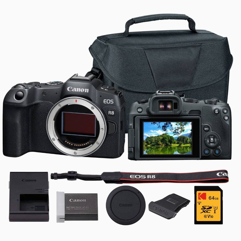 Canon EOS R8 Mirrorless Camera with Cropping Guide Firmware Bundle