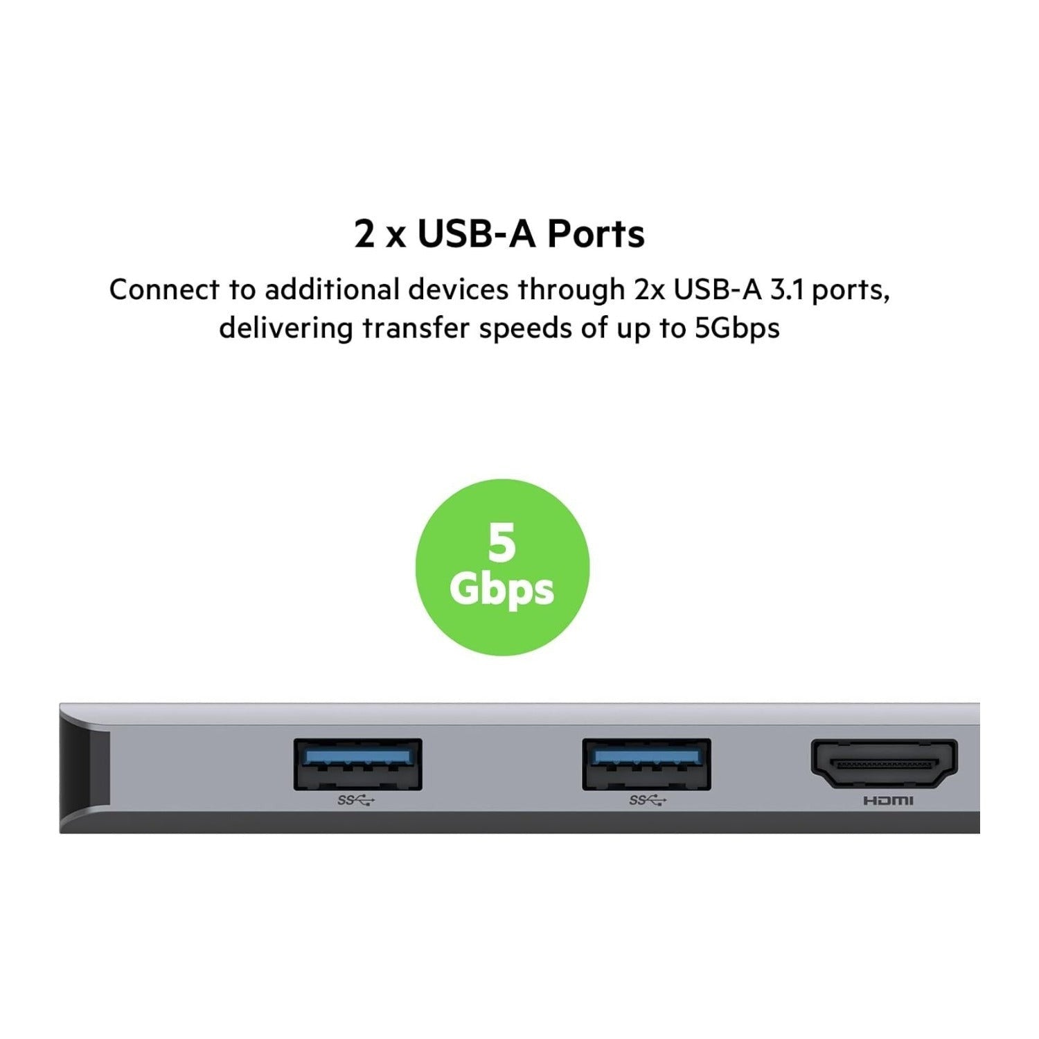 Belkin 5-in-1 MultiPort Docking Station USB-C Hub with 4K 5Gbps Aluminum Dock