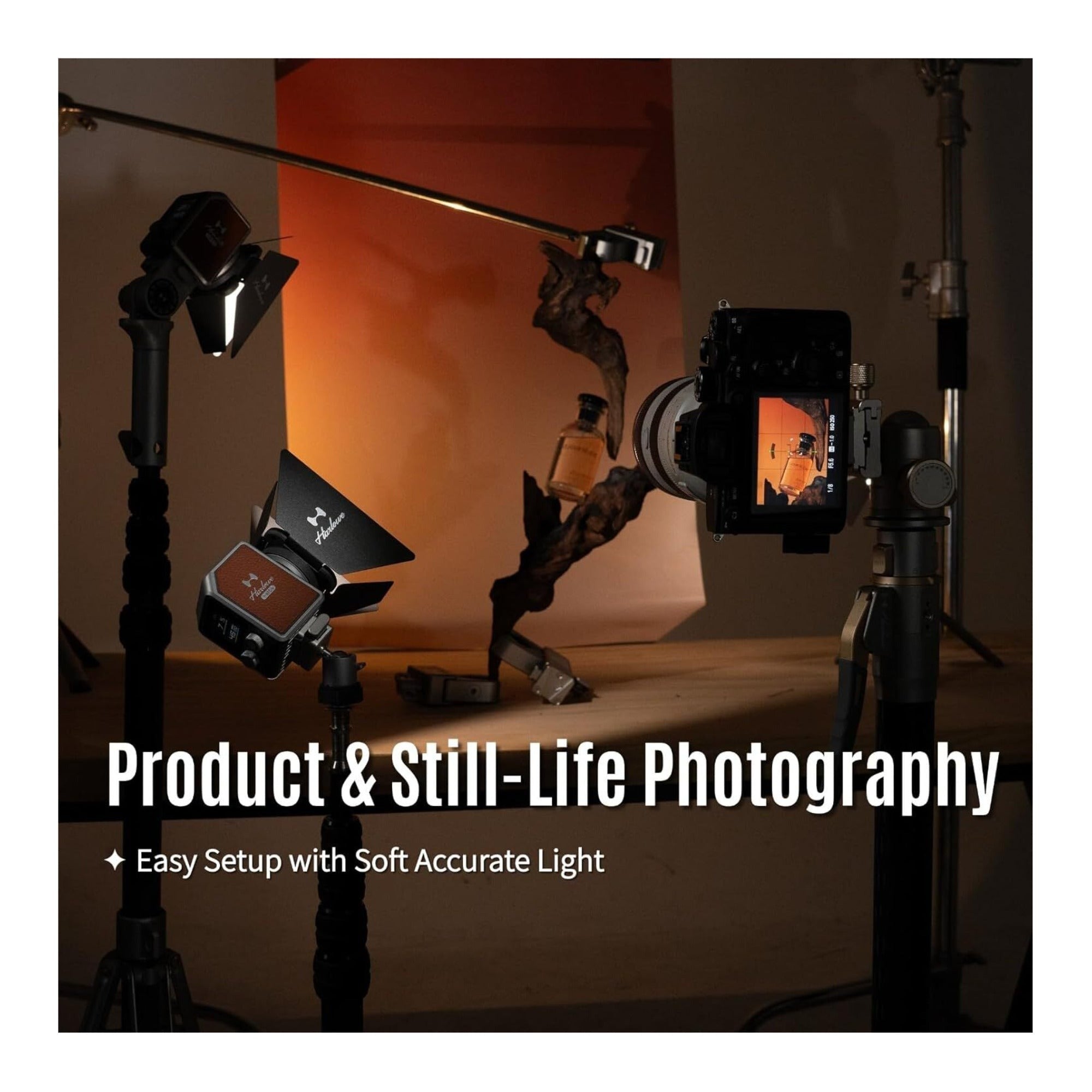 Harlowe Micro Portable LED Light Standard Kit for Camera 8W Bi-Color 2700K-6500K
