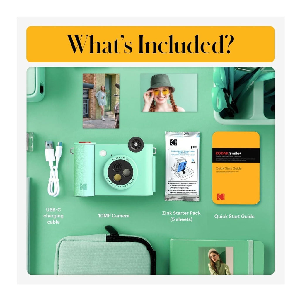 KODAK Smile+ Wireless Digital Instant Print Camera with Effect-changing Lens (Green)