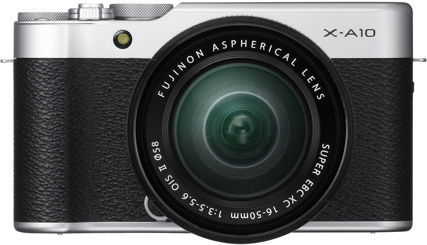 Fujifilm X-A10 Mirrorless Camera w/ XC16-50mm F3.5-5.6 OIS II Lens Kit (Silver)