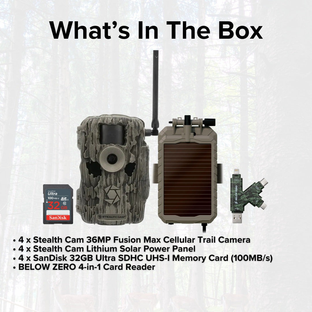 Stealth Cam 36MP Fusion Max Cellular Trail Camera with 80-Feet Detection Range (2-Pack) x 2 Bundle