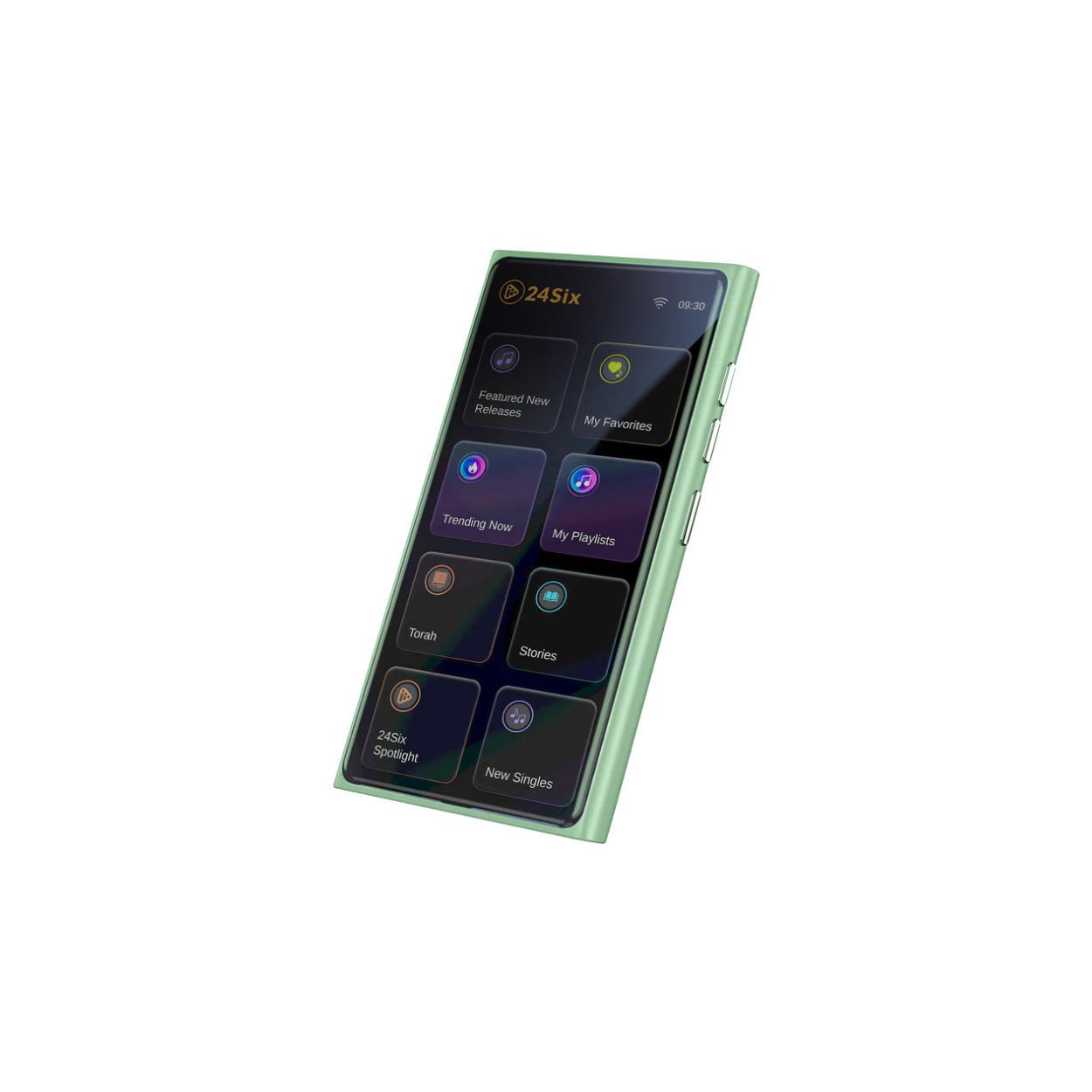 24Six Solo4 128GB Kosher MP3 Player with Jewish Music, Children Stories (Green)