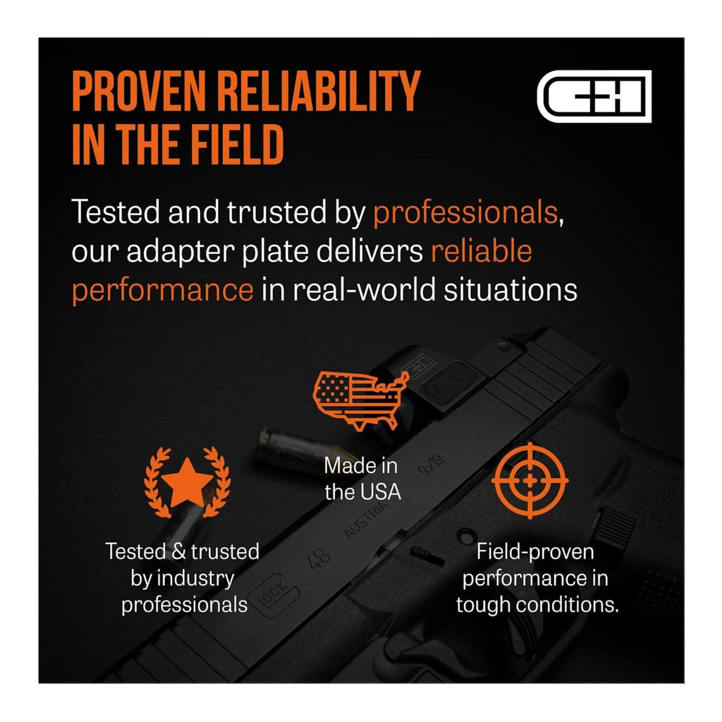 C+H Precision Optics Adapter Plate for Glock MOS - Compatible with Aimpoint Acro