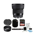 Sigma 56mm f/1.4 DC DN Contemporary Lens for Sony E with 64GB Bundle