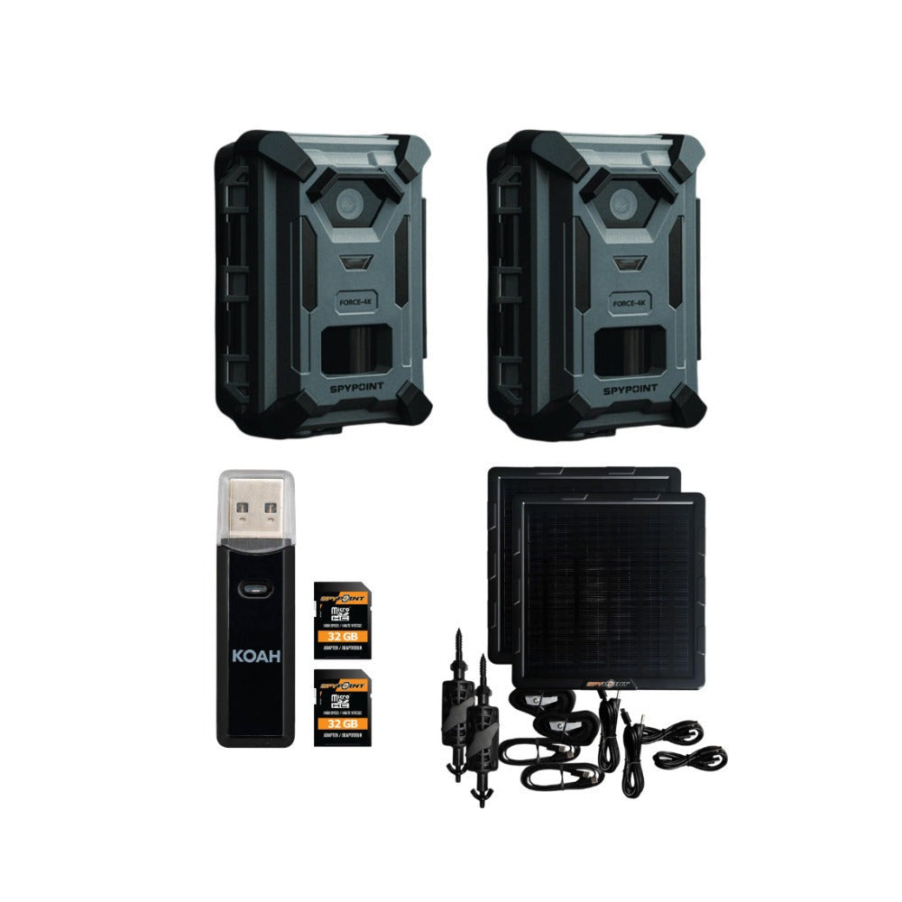Spypoint FORCE-4K Trail Camera with 40MP, 4K Resolution and Accessories Bundle