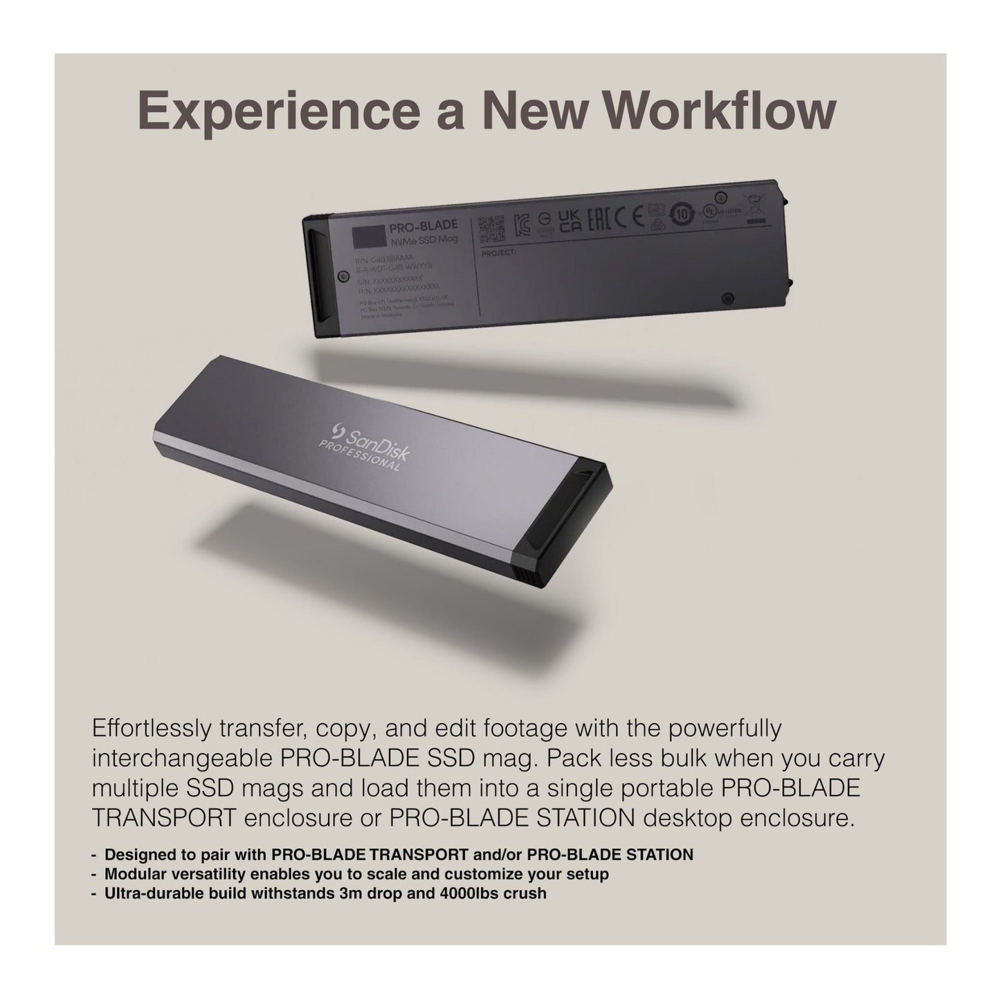 Sandisk Professional 2 TB Pro-Blade SSD MAG NvME with Pro-Blade Transport (0 TB)