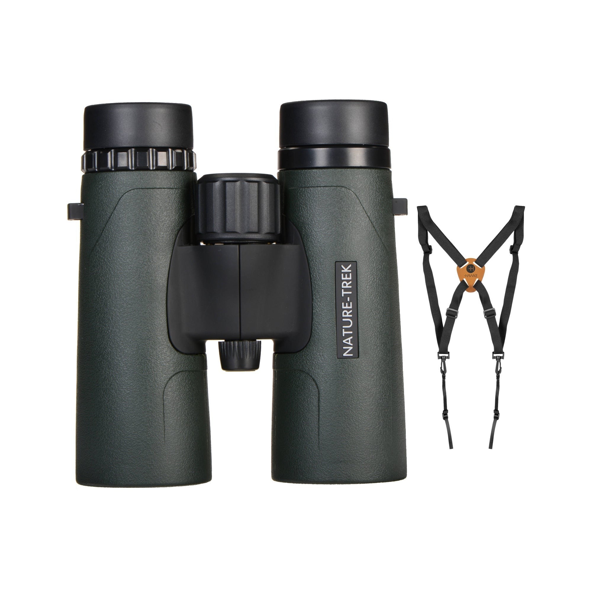 Hawke Sport Optics Nature-Trek 10x42 Binoculars with Harness Strap Bundle
