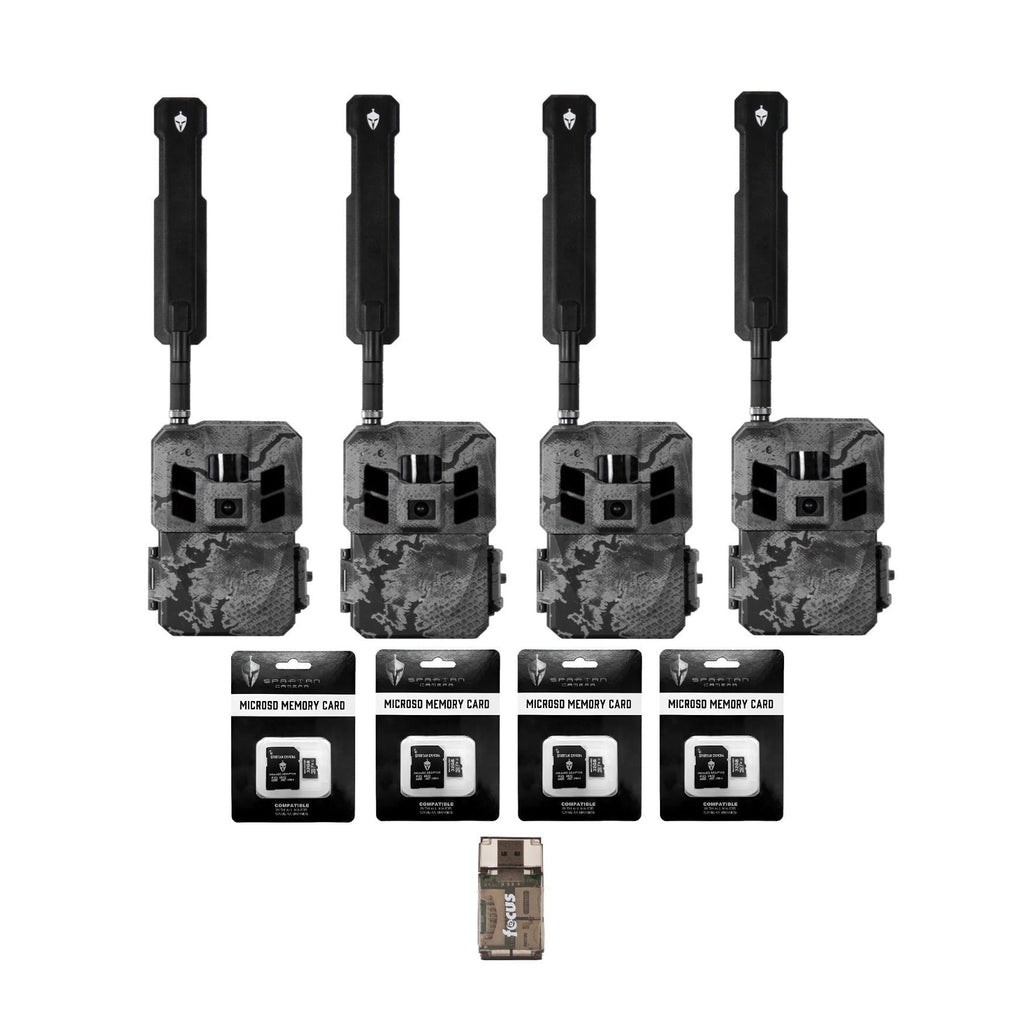Spartan GoLive3 4G/LTE Multi-carrier Trail Camera (Areus Camo) 4-Pack Bundle