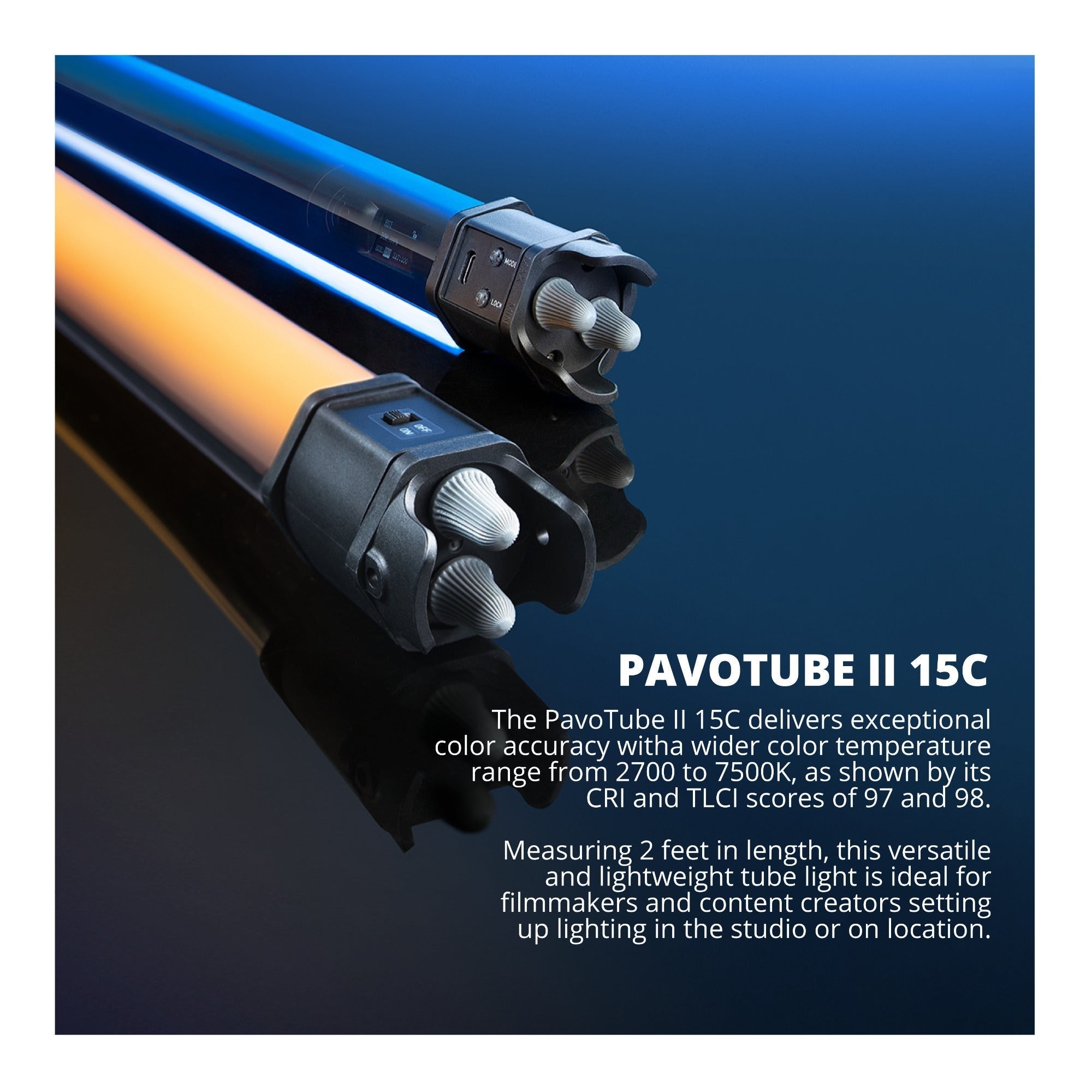 Nanlite PavoTube II 15C LED Tube Light Bundle with Nanlite Barndoors and Grid